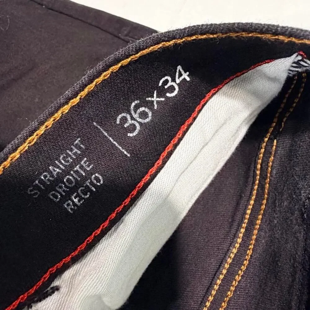 Tommy Jeans Men's Straight Leg Jeans 36x34 Black Denim Stretch - 99% Cotton